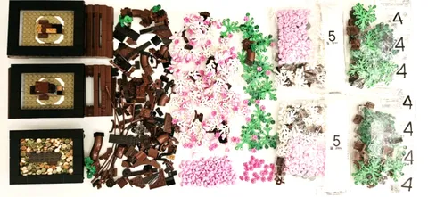 LEGO Bonsai Tree Parts Lot Bulk Pink Frogs Leaves Foliage Flowers 2lb 12oz