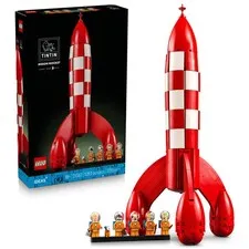 LEGO Ideas Tintin Moon Rocket Building Set, 1,283 Pieces, Collectible Model with