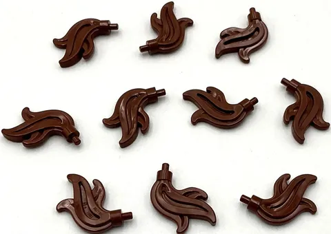 Lego 10 New Reddish Brown Minifigure Plumes Feather Triple Compact Parts