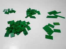 LEGO BULK LOT OF 90 GREEN SMOOTH TILES 1X3 1X4 1X8 2X2 2X4