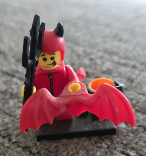 LEGO Collectible Minifigures Devil Costume Minifigure Pitchfork Wings Pumpkin