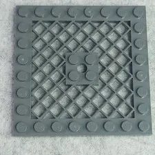 LEGO 4151b Plate Modified 8 x 8 Lattice with Hole in Center Dark Bluish Gray x1