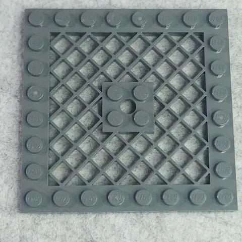 LEGO 4151b Plate Modified 8 x 8 Lattice with Hole in Center Dark Bluish Gray x1