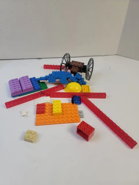 LEGO Mixed Parts Lot Bricks Plates Cannon Wheels Crocodile Build Vintage Pieces