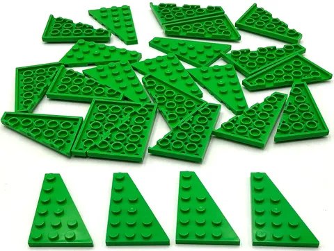 Lego 25 New Bright Green Wedge Plates 6 x 4 Stud Right Parts