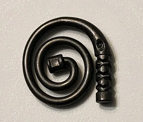 NEW LEGO® Black Minifigure Weapon Whip Coiled 1 Hole Indented Handle Part