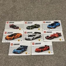 Lego Instruction Booklet Manual Lot Of 8 - Speed Champions Ferrari Bugatti Audi
