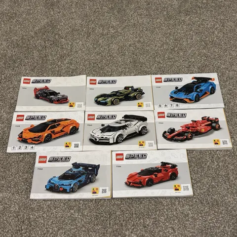 Lego Instruction Booklet Manual Lot Of 8 - Speed Champions Ferrari Bugatti Audi