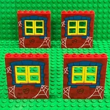 Lego Panel 1x6x6 Window with Spider Webs, Blue Stones Frame 'PP+MJ' 15627pb015