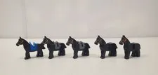 Vintage Lego Black Horse Lot of 5 Castle Classic Animal Horses