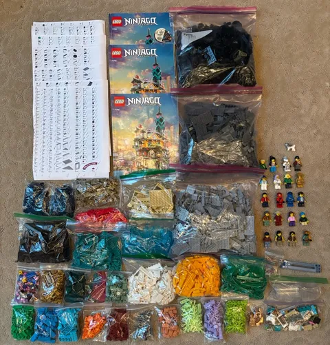 LEGO 71741 Ninjago City Gardens – All Minifigs  As Shown! 99% Complete