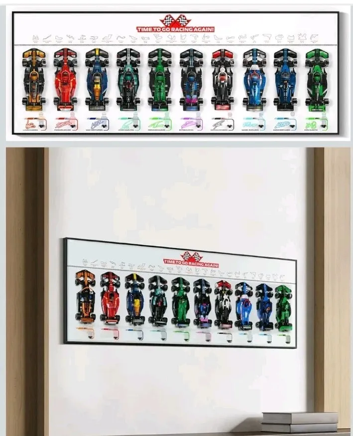 Wall Mount Display for LEGO Speed Champions F1, Compatible with Set 66802