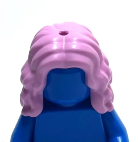 Lego - Minifigure Hair - Pink, Middle Part, Wavy, Long, Female