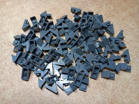LEGO BULK LOT 100 DARK BLUISH GRAY SLOPE 45 2 X 1 2/3 CUTOUT  #92946