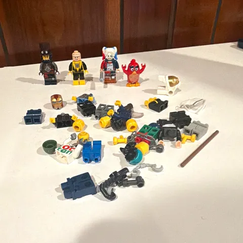 LEGO MINIFIGURES AND Minifig parts 100% lego besides Custom Harley Quinn