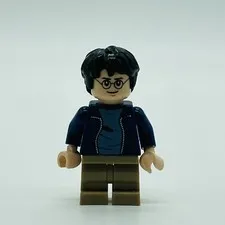 Lego Minifigure Harry Potter Hp326 Dark Blue Open Jacket over Sand Blue Shirt