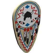 LEGO Minifigure, Shield Oval with Black and White Feathers and Buffalo inv.637