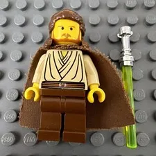 LEGO® Qui-Gon Jinn Minifigure Star Wars Yellow Head Chrome Hilt sw0027