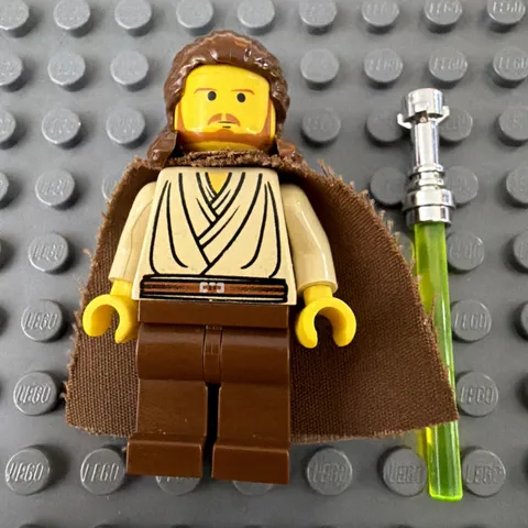 LEGO® Qui-Gon Jinn Minifigure Star Wars Yellow Head Chrome Hilt sw0027