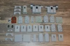 LEGO Castle Wall Sections Arches Door Windows Light Gray Building Parts