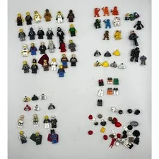 LEGO Mini fig 80 Parts Figures Heads Torsos Legs Helmets Accessories Mixed Other