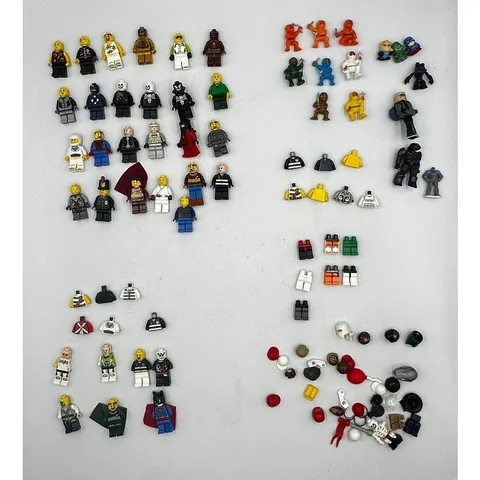 LEGO Mini fig 80 Parts Figures Heads Torsos Legs Helmets Accessories Mixed Other