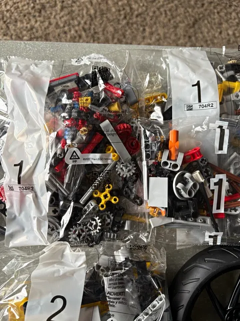 LEGO Technic BMW S1000 RR 42130 Parts Lot Polybags w/ Tires/Wheels & Stickers