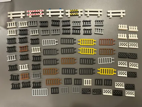 Lego Fences Lot - 87 Pieces - Lattice Spindled Gate Rare