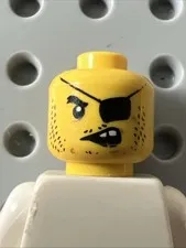 LEGO 3626pb1594 Scallywag Pirate Head Eye Patch Moustache Goatee Yellow