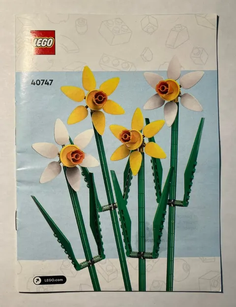 LEGO Botanicals Daffodils Flowers 40747 Instruction Manual Booklet Only