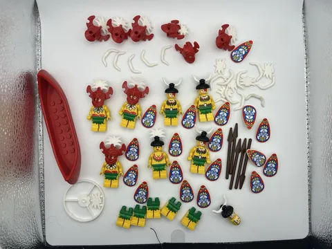 Lego Islanders Vintage Rare Helmets Shields Canoe Spears Parts Rare Lot