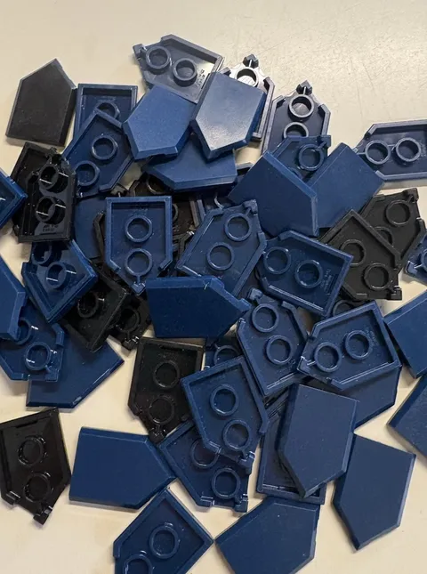 Lego - Bulk 50 + 22385 Tile Modified Pentagonal. Mixed Black &  Dk blue