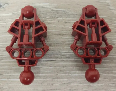 Lego 47328 Dark Red Crimson Bionicle Vahki Leg Lower Section Piece Part Lot Of 2