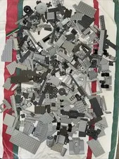 2 LB Bulk Gray LEGO Lot Mixed Bricks Plates Parts Pieces Light & Dark Gray