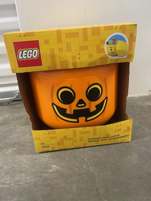 LEGO Halloween JACK O LANTERN Pumpkin Storage Head Large Container New 4032