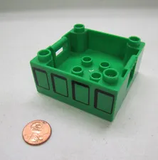 Lego Duplo Green Truck Train Bottom Part Cargo Crate Specialty Block Printed