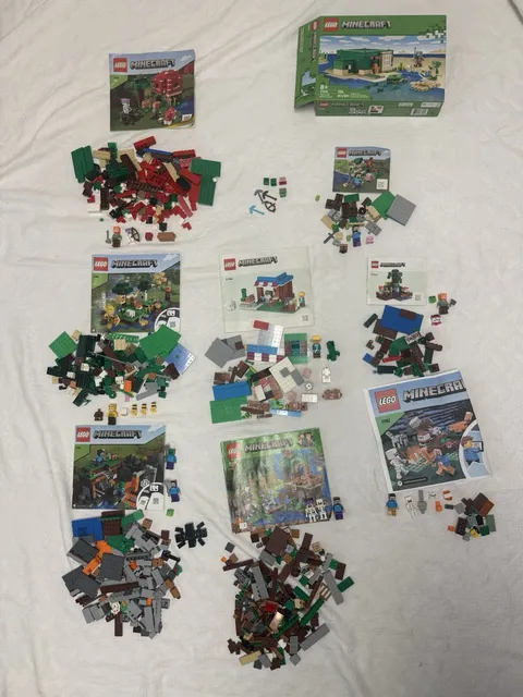 LEGO MINECRAFT lot 9 sets Incomplete 21146 21177 21184 21166 21254 21165 21179
