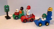 Lego DUPLO 3 Vehicles + 5 Figures Men Rust-ese