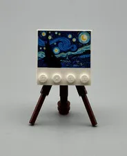 LEGO New Vincent Van Gogh Starry Night 4x4  easel minifigure Idea 21333