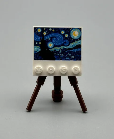 LEGO New Vincent Van Gogh Starry Night 4x4  easel minifigure Idea 21333