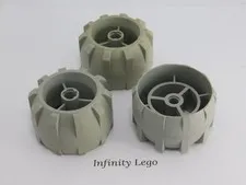 3 LEGO Vintage 2001 Old Light Gray Hard Plastic Wheel Mars T3-Trike Space 30324