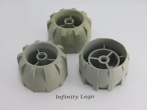 3 LEGO Vintage 2001 Old Light Gray Hard Plastic Wheel Mars T3-Trike Space 30324