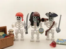 LEGO CAPTAIN JACK SPARROW Skeleton Pirates Caribbean Treasure Monkey minifig SK
