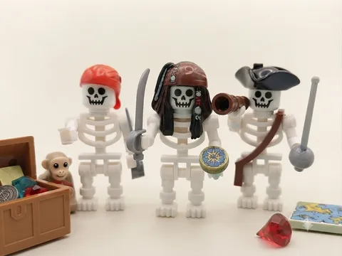 LEGO CAPTAIN JACK SPARROW Skeleton Pirates Caribbean Treasure Monkey minifig SK