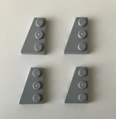 LEGO 4x NEW Plate 2x3 w/ Wedge/Angle Left LIGHT BLUISH GREY #43723