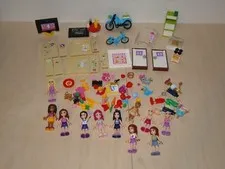 LEGO Friends Mini Figures Lot Parts Pieces Incomplete Animals Partial Builds