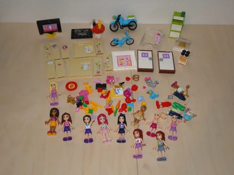 LEGO Friends Mini Figures Lot Parts Pieces Incomplete Animals Partial Builds