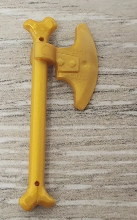 Lego 92691 & 53454 Pearl Gold Bone Long & Axe Head With Clip Ninjago Weapon
