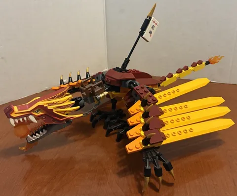Lego 2507 Ninjago Fire Temple FIRE DRAGON ONLY  + 1 Instruction Booklet READ