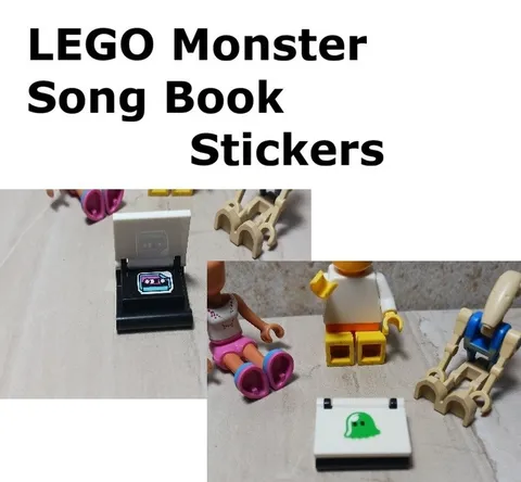 LEGO Monster Song Book Ghostly Halloween Suprise Cassette Radio Stickers Fun